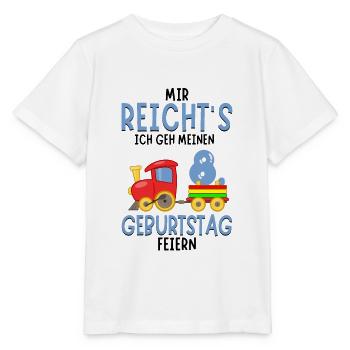 8. Geburtstag Geburtstagsgeschenk mit Eisenbahn - Stanley/Stella Kinder T-Shirt MINI CREATOR  - Weiß - Vorne - Maike (125cm)