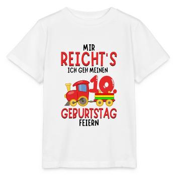 10. Geburtstag Geburtstagsgeschenk mit Eisenbahn - Stanley/Stella Kinder T-Shirt MINI CREATOR  - Weiß - Vorne - Maike (125cm)