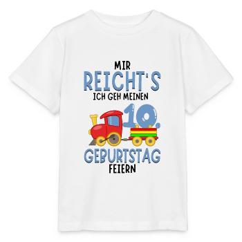 10. Geburtstag Geburtstagsgeschenk mit Eisenbahn - Stanley/Stella Kinder T-Shirt MINI CREATOR  - Weiß - Vorne - Maike (125cm)