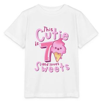 7. Geburtstag Kawaii Eis Geschenkidee für Mädchen - Stanley/Stella Kinder T-Shirt MINI CREATOR  - Weiß - Vorne - Maike (125cm)