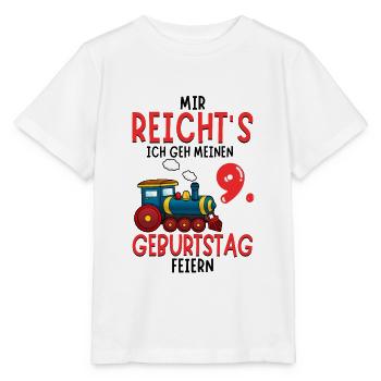 9. Geburtstag Geburtstagsgeschenk mit Eisenbahn - Stanley/Stella Kinder T-Shirt MINI CREATOR  - Weiß - Vorne - Maike (125cm)