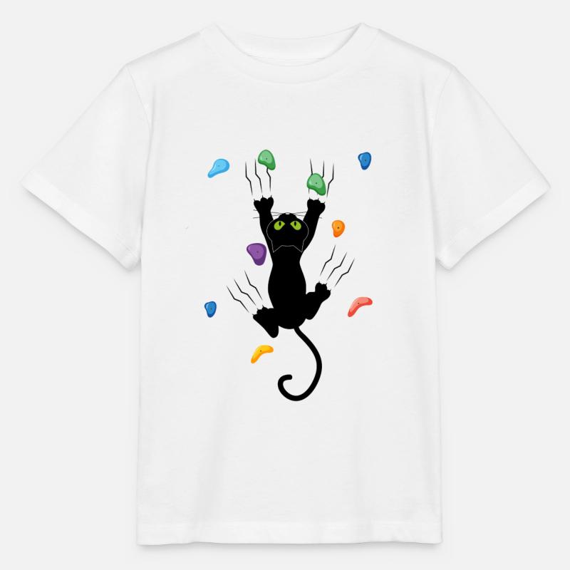 Bouldern Katze Klettern Felskletterer Trekking - Stanley/Stella Kinder T-Shirt MINI CREATOR - Weiß