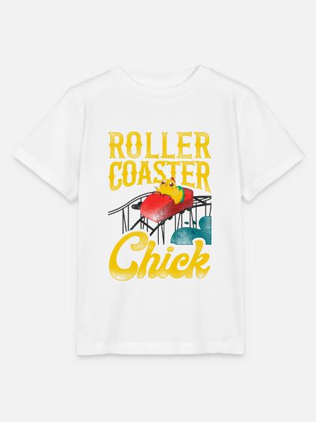 Roller Coaster Girl Chicken - Stanley/Stella Kinder T-Shirt MINI CREATOR  - Weiß