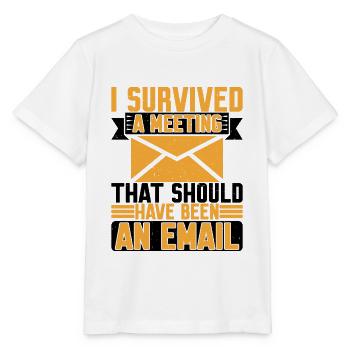 I Survived Another Meeting 8 - Stanley/Stella Kinder T-Shirt MINI CREATOR  - Weiß - Vorne - Maike (125cm)