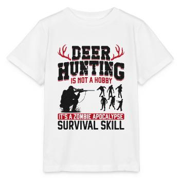 Chasseur de cerfs Buck Zombie - T-shirt bio MINI CREATOR Stanley/Stella Enfant - blanc - Devant - Maike (125cm)