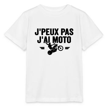 Je Peux Pas J'ai Moto Humour Cadeau Anniversaire - T-shirt bio MINI CREATOR Stanley/Stella Enfant - blanc - Devant - Maike (125cm)