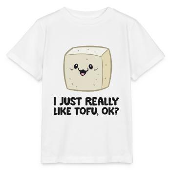 J’aime vraiment le tofu, d’accord? La nourriture végétalienne aime le tofu - T-shirt bio MINI CREATOR Stanley/Stella Enfant - blanc - Devant - Maike (125cm)