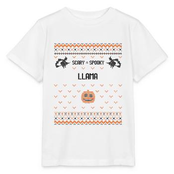 Gruseliges und gruseliges Lama - Stanley/Stella Kinder T-Shirt MINI CREATOR  - Weiß - Vorne - Maike (125cm)