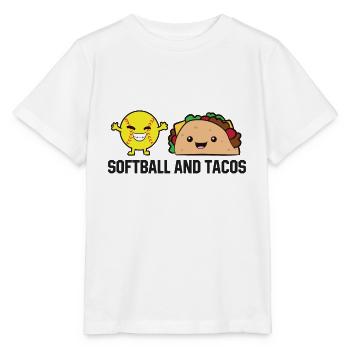 Softball und Tacos Lustige Softball-Tacos - Stanley/Stella Kinder T-Shirt MINI CREATOR  - Weiß - Vorne - Maike (125cm)