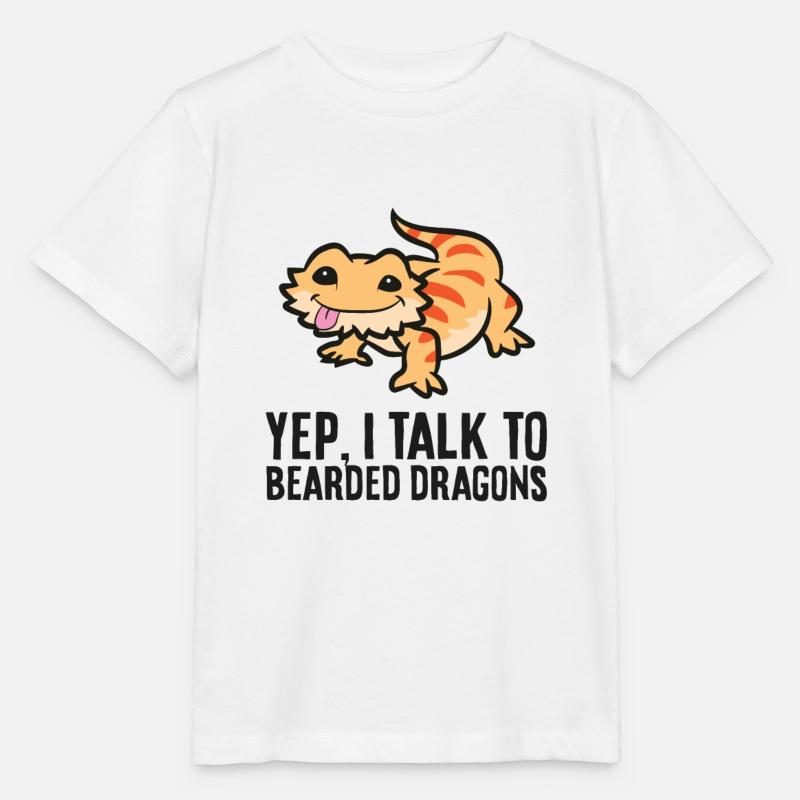 Bartagamen-Besitzer Yep I Talk To Bearded Dragons - Stanley/Stella Kinder T-Shirt MINI CREATOR - Weiß