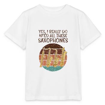 Types de saxophones - T-shirt bio MINI CREATOR Stanley/Stella Enfant - blanc - Devant - Maike (125cm)