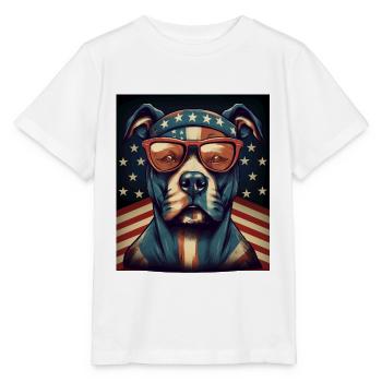 Patriote Pitbull Drapeau américain Pitbull Patriotique - T-shirt bio MINI CREATOR Stanley/Stella Enfant - blanc - Devant - Maike (125cm)