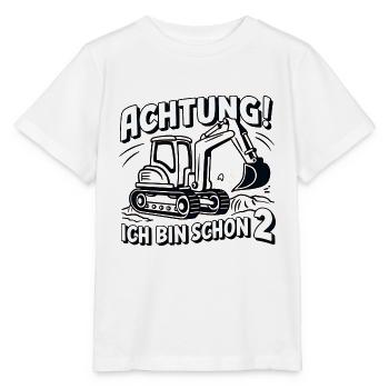 Ich bin schon 2 - Bagger - Stanley/Stella Kinder T-Shirt MINI CREATOR  - Weiß - Vorne - Maike (125cm)