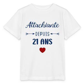Attachiante depuis 21 ans - T-shirt bio MINI CREATOR Stanley/Stella Enfant - blanc - Devant - Maike (125cm)