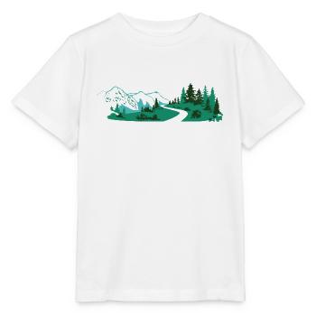 Landschaft einer Straße in den Bergen. - Stanley/Stella Kinder T-Shirt MINI CREATOR  - Weiß - Vorne - Maike (125cm)