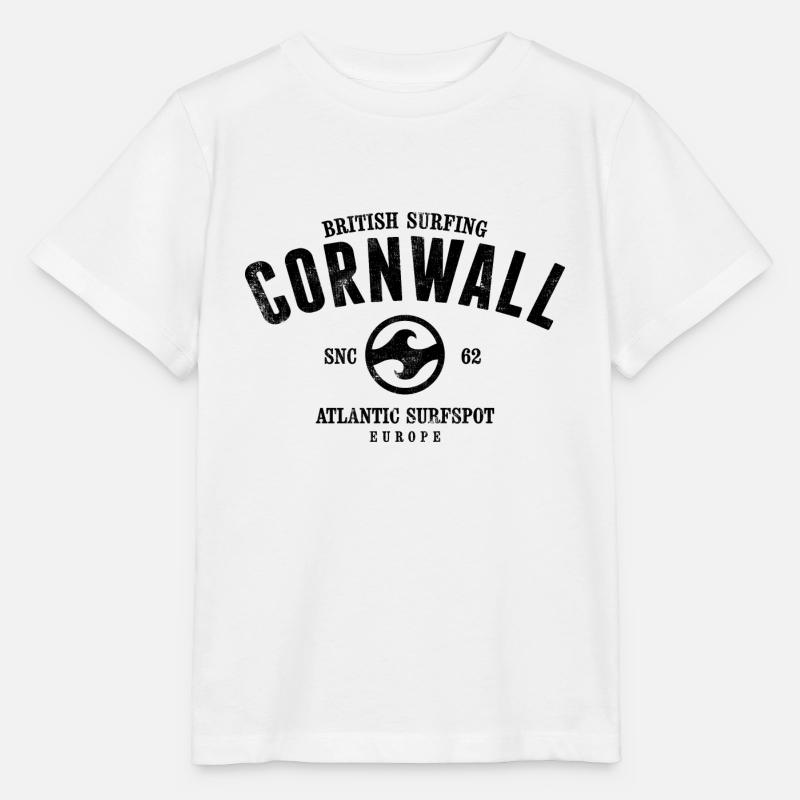 CORNWALL BRITISH SURFING USED LOOK - Stanley/Stella MINI CREATOR Kids’ T-Shirt - white