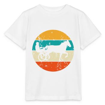 Trabrennsport Trabrennen Pferde Pferdesport Traber - Stanley/Stella Kinder T-Shirt MINI CREATOR  - Weiß - Vorne - Maike (125cm)