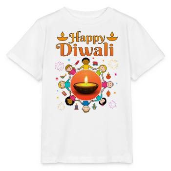 Joyeux Diwali pour les enfants Deepavali Wishes - T-shirt bio MINI CREATOR Stanley/Stella Enfant - blanc - Devant - Maike (125cm)