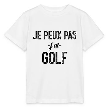 je peux pas j ai golf - T-shirt bio MINI CREATOR Stanley/Stella Enfant - blanc - Devant - Maike (125cm)
