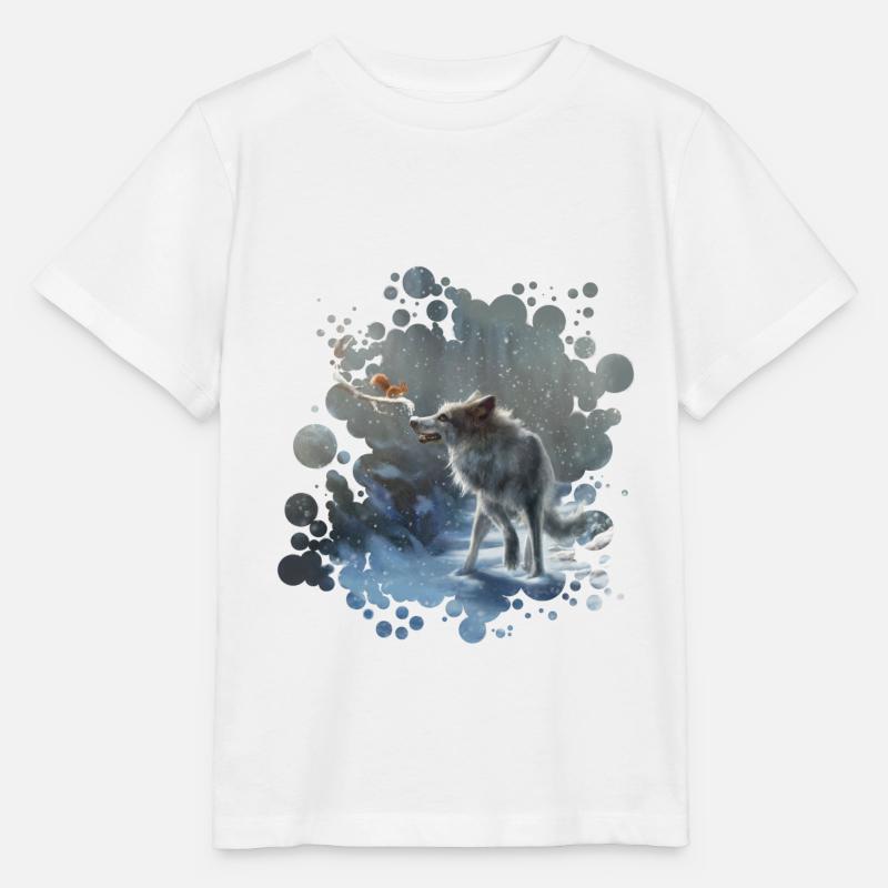 winter wolf - T-shirt bio MINI CREATOR Stanley/Stella Enfant - blanc