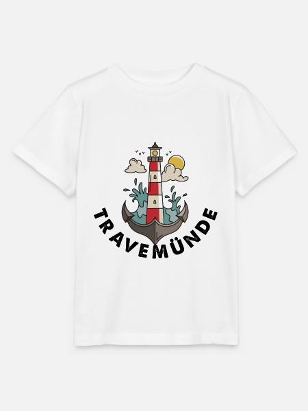 Travemünde Ostsee - Moin Leuchtturm Anker - Stanley/Stella Kinder T-Shirt MINI CREATOR - Weiß