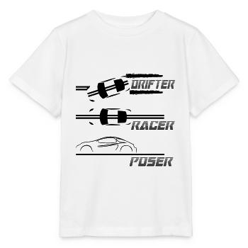 drifter racer pose - Stanley/Stella MINI CREATOR Kids’ T-Shirt - white - Front - Maike (125cm)