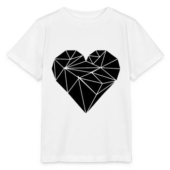 Black heart line drawn - Stanley/Stella MINI CREATOR Kids’ T-Shirt - white - Front - Maike (125cm)
