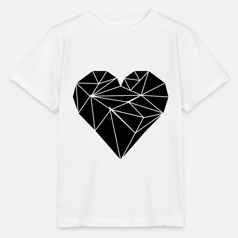 Ligne de coeur noir dessinée - T-shirt bio MINI CREATOR Stanley/Stella Enfant - blanc