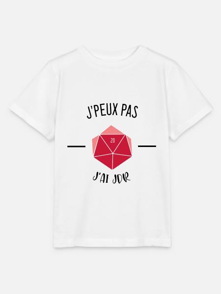 J'peux pas, j'ai jdr - T-shirt bio MINI CREATOR Stanley/Stella Enfant - blanc