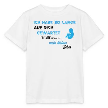 Je t'ai tant attendu BLU BLK - T-shirt bio MINI CREATOR Stanley/Stella Enfant - blanc - Devant - Maike (125cm)