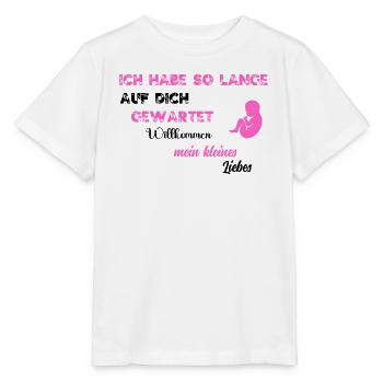 Je t'ai tant attendu PNK BLK - T-shirt bio MINI CREATOR Stanley/Stella Enfant - blanc - Devant - Maike (125cm)