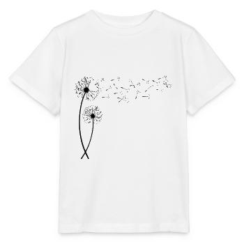 Pusteblume mit fliegenden Samen. Geschenk - Stanley/Stella Kinder T-Shirt MINI CREATOR  - Weiß - Vorne - Maike (125cm)