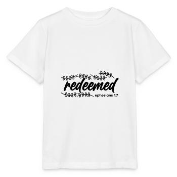 Christianity Gift Idea Redeemed Ephesians 1 7 - Stanley/Stella MINI CREATOR Kids’ T-Shirt - white - Front - Maike (125cm)