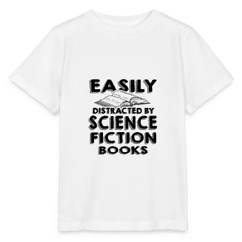 Science Fiction Reader Gifts Easily Distracted by - Stanley/Stella MINI CREATOR Kids’ T-Shirt - white - Front - Maike (125cm)