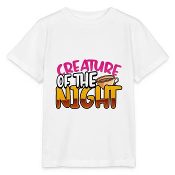 Insomniac Gift Creature of the Night Coffee - Stanley/Stella MINI CREATOR Kids’ T-Shirt - white - Front - Maike (125cm)