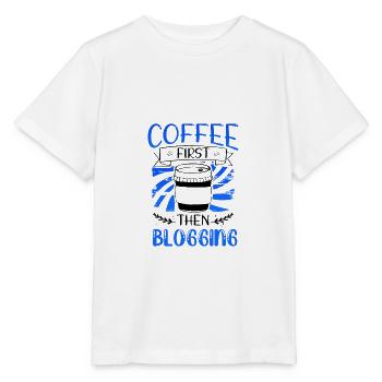 Blogger Geschenk Kaffee zuerst dann Bloggen Geschenke - Stanley/Stella Kinder T-Shirt MINI CREATOR  - Weiß - Vorne - Maike (125cm)