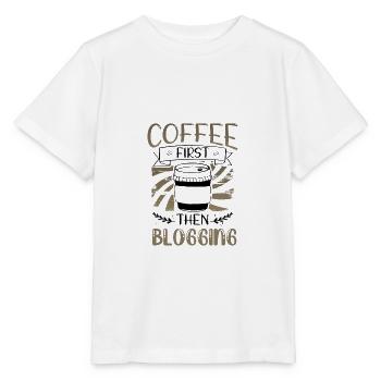Blogger Geschenke Kaffee zuerst dann Bloggen Geschenke - Stanley/Stella Kinder T-Shirt MINI CREATOR  - Weiß - Vorne - Maike (125cm)