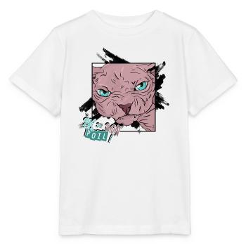 Pas Content | Sphynx_01 - T-shirt bio MINI CREATOR Stanley/Stella Enfant - blanc - Devant - Maike (125cm)