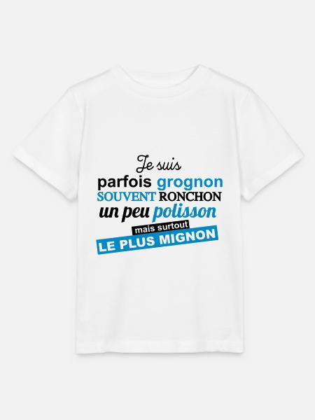ronchon grognon mignon - T-shirt bio MINI CREATOR Stanley/Stella Enfant - blanc