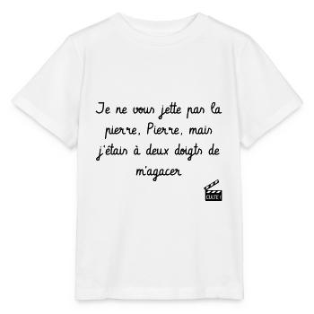 Je ne vous jette pas la pierre, Pierre ! - T-shirt bio MINI CREATOR Stanley/Stella Enfant - blanc - Devant - Maike (125cm)