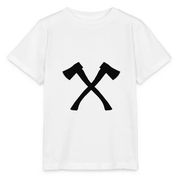 Hache croisée - T-shirt bio MINI CREATOR Stanley/Stella Enfant - blanc - Devant - Maike (125cm)