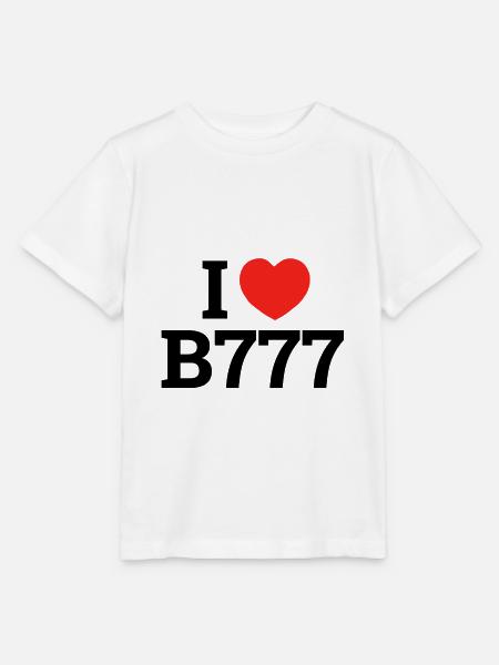 I love B777 - Stanley/Stella Kinder T-Shirt MINI CREATOR  - Weiß