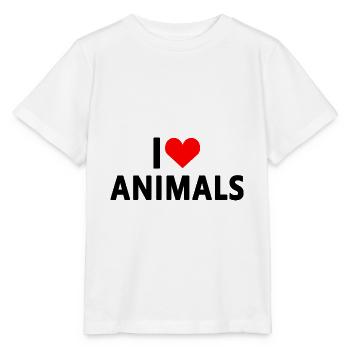 Animaux - J’aime les animaux - T-shirt bio MINI CREATOR Stanley/Stella Enfant - blanc - Devant - Maike (125cm)