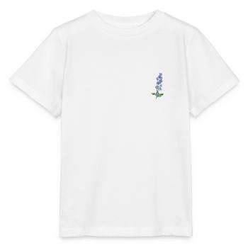 Geburtsblume Juli Rittersporn - Stanley/Stella Kinder T-Shirt MINI CREATOR  - Weiß - Vorne - Maike (125cm)