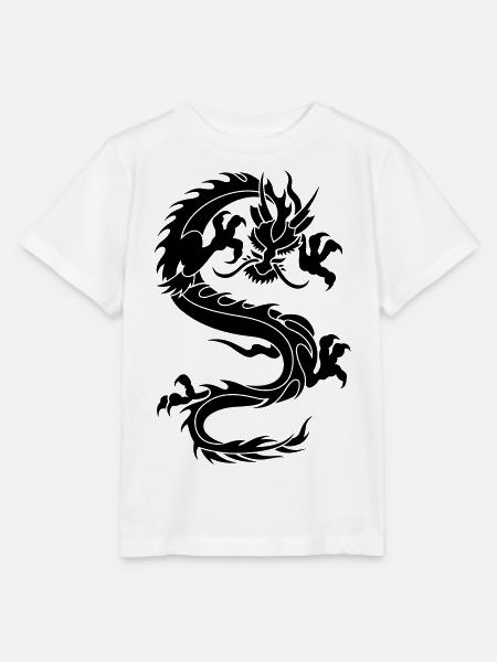 dragon chinois tribal - T-shirt bio MINI CREATOR Stanley/Stella Enfant - blanc