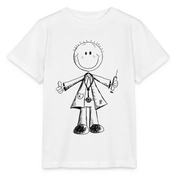 Funny Doctor Stick Figure - Medicine - Comic - Stanley/Stella MINI CREATOR Kids’ T-Shirt - white - Front - Maike (125cm)