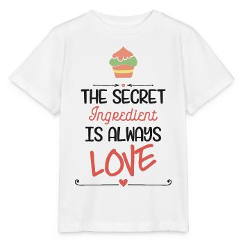Secret Ingredient Love – Baking Design - T-shirt bio MINI CREATOR Stanley/Stella Enfant - blanc - Devant - Maike (125cm)