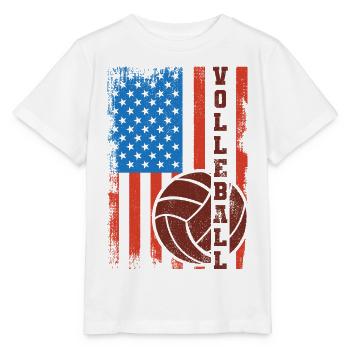 Patriotischer Volleyballspieler - Stanley/Stella Kinder T-Shirt MINI CREATOR  - Weiß - Vorne - Maike (125cm)