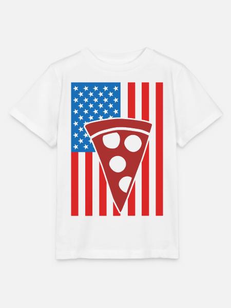 Pizza USA Flagge - Stanley/Stella Kinder T-Shirt MINI CREATOR - Weiß