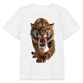 Saebelzahnkatze - Säbelzahntiger - Stanley/Stella Kinder T-Shirt MINI CREATOR  - Weiß - Vorne - Maike (125cm)